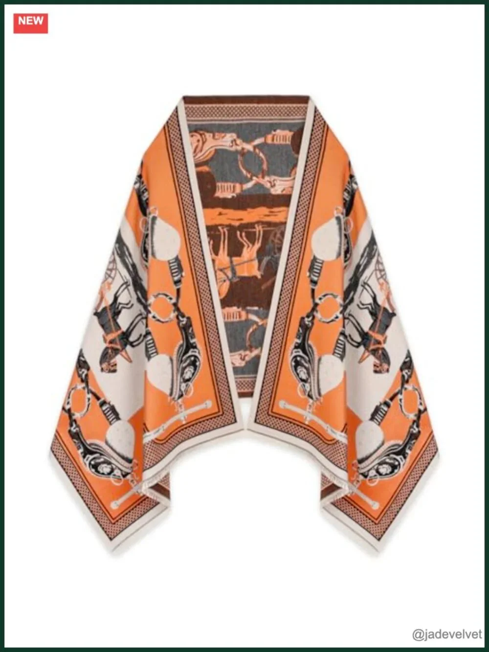 Pashmina Silk Shawl Wrap Blanket Poncho Cape Double Sided Fur Scarf